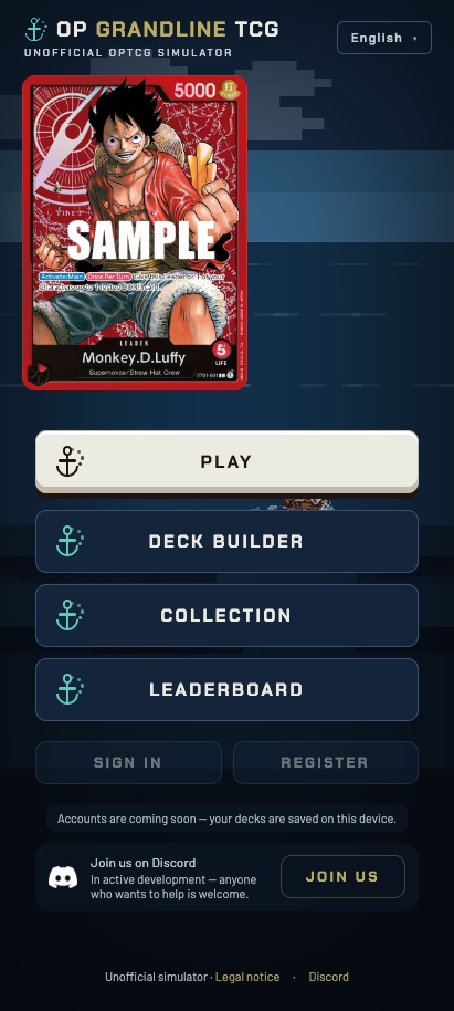 The main menu on a phone
